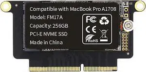 FLEANE FM17A 256GB PCIE 3.0x4 NVME 3D NAND TLC Flash SSD for MacBook Pro Retina A1708 (Late2016 - Mid2017), Included DIY Tools (256GB)