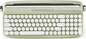 YUNZII Upgraded Wireless Keyboard, Retro Typewriter Style with Integrated Stand, USB-C/Bluetooth with Cute Round Keycaps for Multi Device for Win/Mac (B309, Sweet Mint)