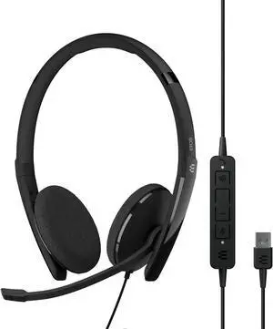 EPOS Adapt 160T USB II - Wired, Double-Sided Headset - USB Connectivity, MS Teams Certified, UC Optimized - Superior Stereo Sound - Enhanced Comfort - Call Control - Black