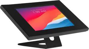 Mount-It! Anti-Theft Tablet Kiosk, Locking Tablet Enclosure with Counter Top and Wall Mount Base, Universal Enclosure for iPads Gen 7, 8, 9 and 10, iPad Pro, iPad Air, BLACK