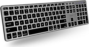 Macally Backlit Bluetooth Keyboard for Mac (2024 Upgraded Battery) - Compatible Apple Keyboard Wireless - Multi-Device Keyboard for MacBook Pro/Air, iMac, iMac Pro, Mac Mini, Mac Pro