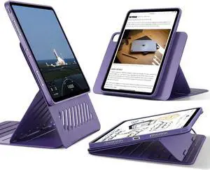 ESR for iPad Pro 12.9 Case (6th/5th Generation, 2022/2021), Removable Magnetic Cover, Adjustable Portrait/Landscape Stand with Raised Display View, 9 Standing Angles, Shift Series, Purple