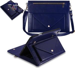 Dteck Business Case for iPad Pro 2017 /iPad Air (3rd Generation) Case 2019 10.5" - Multifuctional Leather Case with [Pocket/Card Slot/Pencil Holder] Fold Stand Heavy Duty Shockproof Cover (04 Blue)