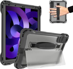 Brenthaven Protect+ Hard Shell Protective Case for iPad Air 5th | 4th Generation (2022/2020) & iPad Pro 11 inch (4th, 3rd, 2nd, 1st Gen) with Stand, Screen Protector and Retractable Hand Strap - Gray