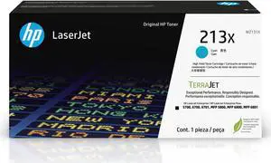 HP 213X High Yield Cyan Original LaserJet Toner Cartridge, W2131X. Works with HP LaserJet Enterprise 5700, 5800, 6700, 6701, 6800, 6801