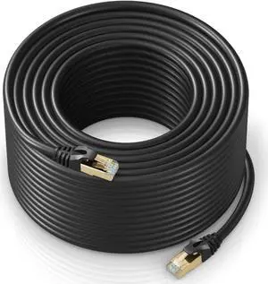 Cat 7 Ethernet Cable 250 ft - High-Speed Internet & Network LAN Patch Cable, RJ45 Connectors - 250ft / Black - Perfect for Gaming, Streaming, and More