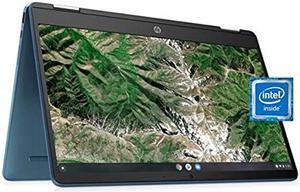 HP 14 Laptop, 14-inch X360 Chromebook Convertible 2-in-1 Touch Screen HD Laptop, Intel Celeron N4020 Processor, 4GB RAM, 64GB eMMC, 802.11ac, Bluetooth, Chrome OS, W/Silmarils Travel Accessories