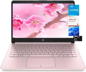 HP Stream 14 Laptop, Intel Celeron Core, 16 GB RAM, 64 GB Storage, 14" HD Anti-Glare Display, Windows 11, Long Battery Life, Thin & Portable, Includes 1-Year Microsoft 365, TiTac, Pink