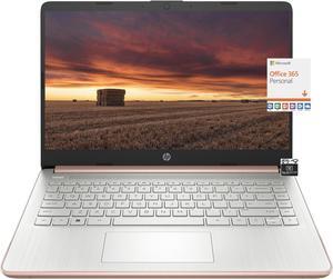HP 2023 Newest 14" HD Ultral Light Thin Laptop, Quad-Core Intel Celeron Processor, 16GB RAM, 64GB eMMC, Webcam, HDMI, Wi-Fi, Upto 11 Hours, Windows 11 S + 1 Year Office 365+HubxcelAccessory,Rose Gold