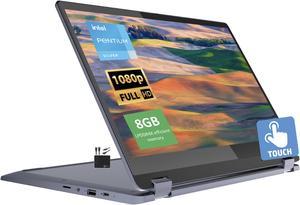 Lenovo IdeaPad 2023 Newest Flex 3i Chromebook Spin 2in1 Convertible Laptop Intel Pentium Silver N6000 156 FHD IPS Touchscreen 8GB RAM 64GB eMMCWiFi 6 Chrome OSMarxsolCables Abyss Blue