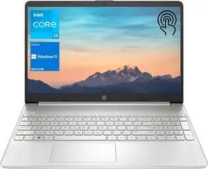 HP Notebook Laptop, 15.6" HD Touchscreen, Intel Core i3-1115G4 Processor, 12GB RAM, 256GB PCIe SSD, Webcam, Type-C, HDMI, SD Card Reader, Wi-Fi, Windows 11 Home, Silver