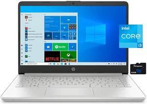 HP 2021 14 inch FHD Laptop Computer, Intel 11th Gen Core i3-1115G4 (Beats i5-8265U), 8GB RAM, 256GB SSD, USB-C, HDMI, HD Webcam, WiFi, Fingerprint Reader, Windows 10 S, Silver, Fairywren Card