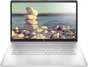 HP 17 Laptop, 17.3" FHD Screen, AMD Ryzen 5 5500U, 12GB SSD, 512GB SSD, Webcam, HDMI, Fingerprint Reader, Wi-Fi, Windows 11 Home, Silver