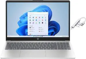 HP 15.6" FHD Laptop | AMD Ryzen 5 7520U(Beat i7-1255U | Integrated AMD Radeon Graphics | 16GB RAM DDR5 | 512GB SSD | Windows 11 Home | Bundle with USB 3.0 Hub