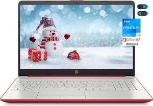 HP Pavilion 15.6" HD Laptop Computer, Intel Pentium Processor, 16GB RAM, 512GB SSD, Webcam, USB-C, HDMI, Ethernet RJ-45, WiFi, Includes 1-Year Microsoft 365, Windows 11 S, Scarlet Red, YSC Accessory
