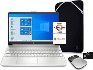 HP 2021 Pavilion 15 15.6" HD Laptop Computer, AMD Athlon Silver 3050U (Beats i3-7100U), 8GB DDR4, 128GB SSD, Webcam, USB-C, HDMI, 1 Year of Microsoft 365, Windows 10 S, Silver, TiTac Accessory