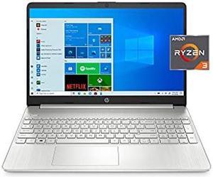 HP 2023 15.6'' HD Touchscreen Laptop AMD 2-Core Ryzen 3 3250U (Beat i3-1115G4) 8GB DDR4 RAM 128GB M.2 SSD AMD Radeon Graphics USB-C HDMI WIFI AC BT Webcam Silver Windows 10 Pro w/RE 32GB USB Drive