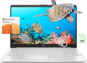 HP 15.6 Inch Touchscreen Laptop for Business and College, 11th Gen Intel Core i3-1115G4, 8GB RAM, 256GB SSD, Windows 11 Home, 10 Number Key, Office 365, HDMI, WIFI 5, Natural Silver, PCM