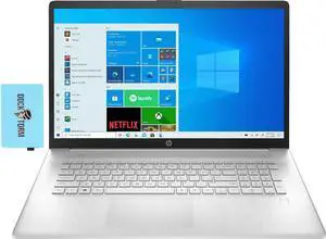 HP cp0013dx Home & Business Laptop (AMD Ryzen 5 5500U 6-Core, 16GB RAM, 256GB m.2 SATA SSD, AMD Radeon, 17.3" Full HD (1920x1080), Fingerprint, Wifi, Bluetooth, Webcam, Win 10 Pro) with Hub