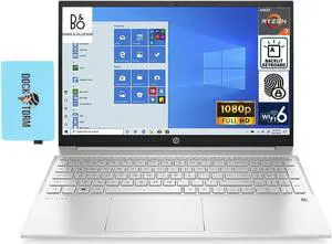 HP Pavilion 15.6" FHD IPS Display Laptop Audio by Bang & Olufsen (AMD Ryzen 7 5700U 8-Core, 16GB RAM, 512GB PCIe SSD, AMD Radeon, Backlit KYB, FP, WiFi 6, BT 5.2, HD Webcam, Win10P) w/Hub
