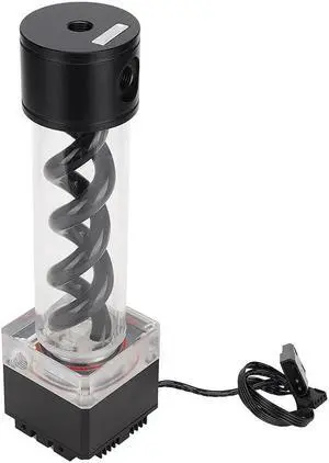 ASHATA 800L/H Water Cooling Pump Reservoir, 8W 7V 0.7A Water Cooling for PC CPU Cooling System, 4M Pump Head Fast Heat Dissipation, with Rubber Rings, Bracket, Round Buckle