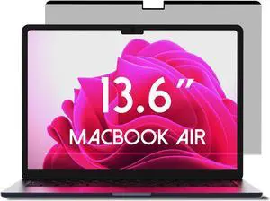 ANBAC Laptop Magnetic Privacy Screen Protector for 13.6 inch MacBook Air (2022, M2) - Blue Light Blocking Security Screen Shield, Anti-Smudge Cover, UV Filter, Computer Private Screen Hider
