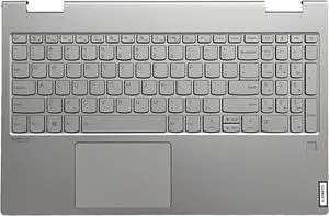 LTPRPTS Replacement for Lenovo Yoga C740-15IML Laptop Upper Case Palmrest Backlit Keyboard Touchpad Assembly Part 5CB0U43851 Platinum