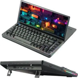 JoyReal Portable Touch Screen Monitor 13'' Laptop Screen Extender with Silent Mechanical Gaming Keyboard M.2 SSD TF SD Card Reader