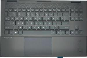 Jxjslp Replacement Upper Case Palmrest for HP Omen 15-EK 15-EN 15-EN0013DX Series Laptop Top Cover Backlit Keyboard Assembly M00666-001 M00667-001 TPN-Q236 Q238 Black