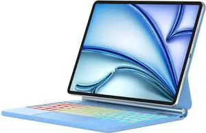 KVAGO Keyboard Case for iPad Air 11-inch (M2) 2024 & iPad Pro 11 inch (4th/3rd/2nd/1st Gen),Magic Keyboard for Air 5th/4th Gen,Multi-Touch Trackpad, 7 Colors Backlight,SkyBlue