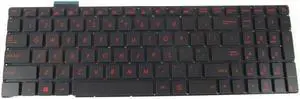 Abakoo New Keyboard Compatible with Asus G551 GL551 GL551J GL552 ROG GL752 GL752V G771 ZX50 with Backlit Red US
