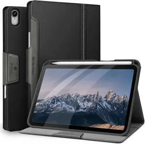 Antbox Case for iPad Mini 6th Generation iPad Mini 8.3 inch Case with Pencil Holder Vegan Leather Smart Cover with Auto Sleep/Wake Stand Function (Black)