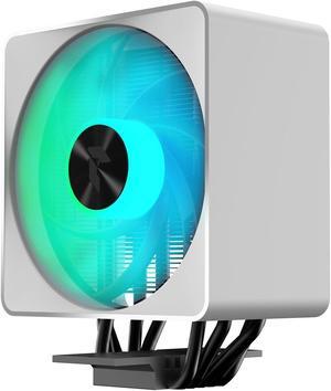 APNX AP1-V White Tower ARGB CPU Air Cooler, 5 Heat Pipes, Aluminum Frame, PWM Hydro Bearing Fan, High Air Flow, 165mm (H), Intel LGA 1700/1200, AMD Ryzen AM5/AM4