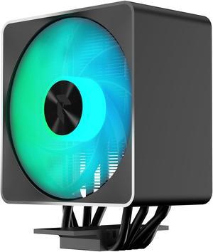 APNX AP1-V Black Tower ARGB CPU Air Cooler, 5 Heat Pipes, Aluminum Frame, PWM Hydro Bearing Fan, High Air Flow, 165mm (H), Intel LGA 1700/1200, AMD Ryzen AM5/AM4
