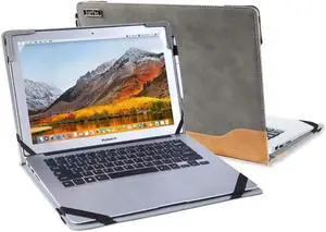 Berfea Stand Case Cover Compatible with Dell Inspiron 14 5000 7000 Laptop 5401 5402 5405 5406 7400 Latitude 5400 5410 14 inch Notebook Protective Case Sleeve,with Cooling Bracket(326x226mm,Gray)