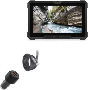 BoxWave Car Charger Compatible with Dell Latitude 7220 Rugged Extreme - PD Car Charger Bundle (65W), Power Delivery Cable Car Adapter for Dell Latitude 7220 Rugged Extreme - Jet Black