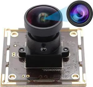 USB Camera 5MP HD 1944P Webcam 170 Degree Fisheye Web Camera with Aptina 1/2.5 MI5100 CMOS Sensor Camera Module Mini Industrial Web Cam,Plug&Play Support USB 2.0 OTG UVC Web Cams