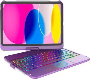 CC Store Touchpad Keyboard Case for iPad 10th Generation 10.9" 2022, Multi-Touch & Backlit Keys, 360deg Rotatable & Pencil Holder,for New iPad 11 Generation(A16) 11-inch Case Keyboard (Purple)