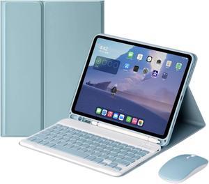 QIYIBOCASE iPad Air 13 inch/iPad Pro 12.9 6th Generation Case with Keyboard and Mouse, iPad Pro12.9 inch 5th/4th/3rd Gen Keyboard Case with Pencil Holder, Detachable Magnetic Keyboard Case (Blue)
