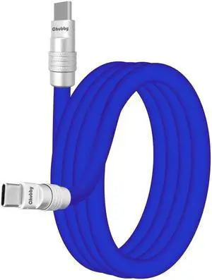chubbycable Chubby 3.0 Fast Charging Cable Durable Soft Silicone USB C Cable 240W Extra Thick Phone Charger Cord Data Transfer Type C Cable, Dark Blue, Type-C to Type-C, 19.6 FT