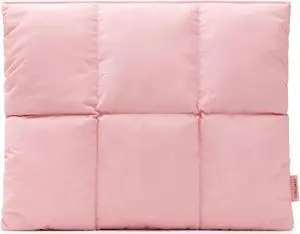 Comfyable Puffy Laptop Sleeve 15 Inch 16 Inch, Quilted Puffer Laptop Carrying Case for Women, Pillow Pouch Compatible for MacBook Air 15 in M4 2025 & MacBook Pro 16 in M4 2024, Pink