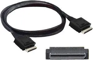 Chenyang SFF-8611 to SFF-8611 Cable,OCuLink PCIe PCI-Express SFF-8611 8X 8-Lane Male to Male SSD Data Active Cable 50cm