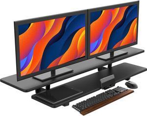Dual Monitor Stand Riser, Monitor Stand for Desk, 2-Tier Monitor Riser for 2 Monitors Computer Stand TV Stand Riser, Desktop Oraganizer Stand for Home & Office (Black)