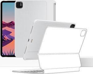 EISSCCE iPad Pro case Compatible with Magic Keyboard & Smart Keyboard Folio,Works with 2020-2022 12.9" iPad Pro,Magnetic iPad Case Support Apple Pencil Charging (Keyboard Not Included) (White)