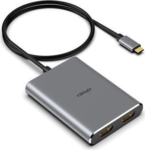 fairikabe USB C to Dual HDMI Adapter for 2 Monitors, 2 HDMI Extend Displays for MacBook, HDMI Splitter for Dual Monitors Extended Display, MST Adapter for MacBook Pro Air M1 M2 MacOS and Windows