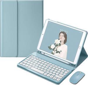 AnMengXinLing Keyboard Case for Galaxy Tab S9 FE Plus/S9 Plus (12.4inch), Galaxy Tab Case with Keyboard and Mouse Combo, Detachable Magnetic Keyboard Case with S Pen Holder (Blue)