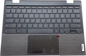 LTPRPTS Replacement Laptop Upper Case Palmrest Keyboard Assembly Part for Lenovo Chromebook 100E 2th AST 5CB0Z21474 Black