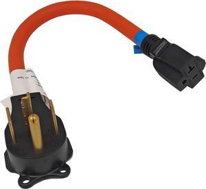 Fullsky FC-14352T Male 30A dryer plug 14-30P to 5-15R or 5-20R adapter 4 prong to 3 prong 20A output 125V