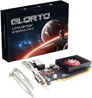 Glorto Radeon HD 5450 1GB DDR3 Low Profile Graphics Card, PCI Express 2.0 x16, HDMI/VGA/DVI, Entry Level GPU for PC, SFF and HTPC