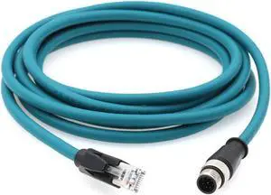 HangTon Ethernet M12 8 Pin A-Coded RJ45 Cable for Cognex in-Sight 5000 7000, DMR 200 500, ism1400 PLC to Network Switch Router PC 1 Meter